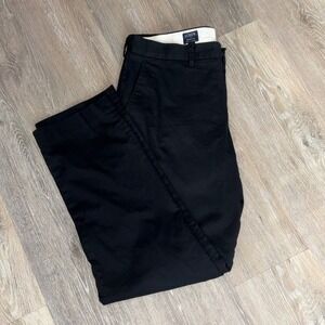 J.Crew Bedford Black Chino Pants Mens 34x32 Straight Leg Cotton Stretch Casual